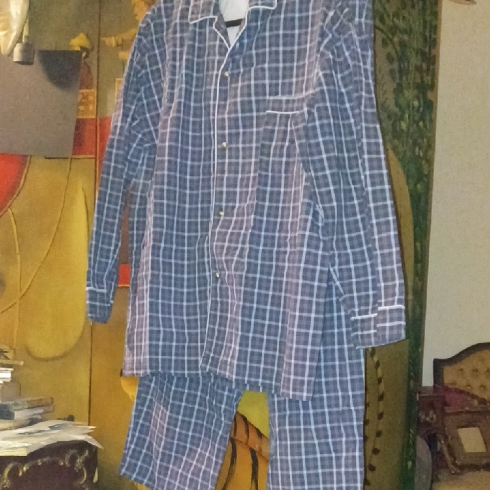 Last Chance Nautica Blue and White Checkered Sleepwear